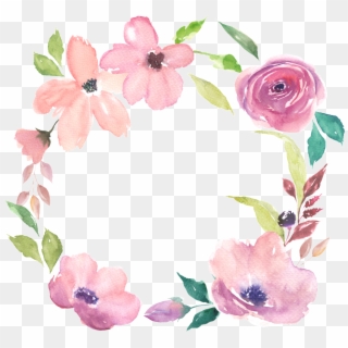 Watercolor Flowers Hand Drawn Wreath Decorative Elements, HD Png Download