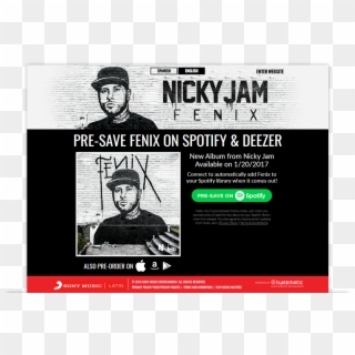 Nicky Jam Presave For Spotify, HD Png Download