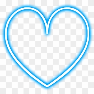 Heart Love Neon Snapchat Blue Glowing Library Png Transparent - Snapchat Neon Stickers Png, Png Download