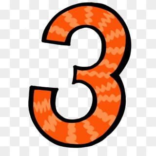 Orange Number 3 Beach Sand September - Clip Art Picture Three, HD Png Download