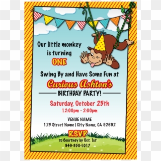 Curious George Birthday Invitations - Poster, HD Png Download