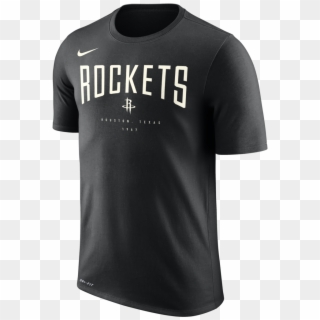 Men's Houston Rockets Nike Black Arched Logo Tee - T Shirt Houston Rockets, HD Png Download