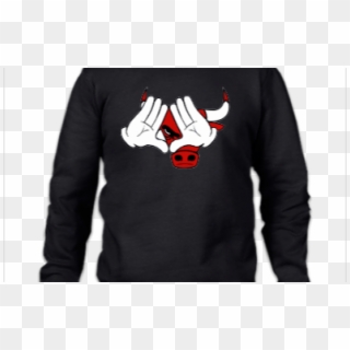 Mickey Mouse Hand Chicago Bulls Crewneck Sweatshirt, HD Png Download