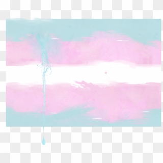 Graphic Art Of A Watercolor-style Trans Flag, With, HD Png Download