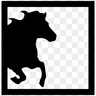 Horse Half Image Inside A Square Frame Comments, HD Png Download