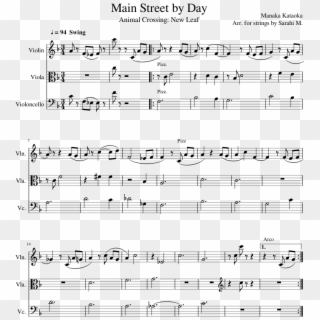 Main Street By Day Sheet Music Composed By Manaka Kataoka - His Theme Violin, HD Png Download