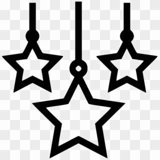 Png File - Hanging Stars Clipart Black And White, Transparent Png