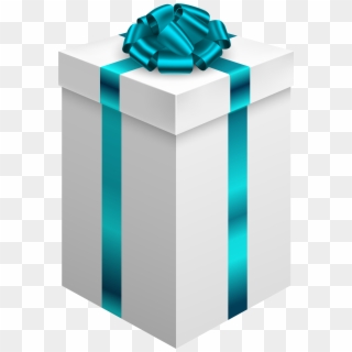 Blue Gift Bow Png - White Gift Box Transparent, Png Download
