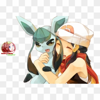 Pokemon Render Glaceon And Hikari Photo Glaceon And - Cartoon, HD Png Download