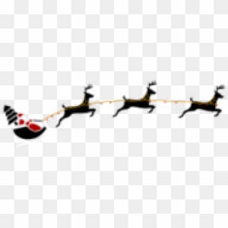 Sleigh Clipart Flying Santa - Transparent Santa Claus Reindeer, HD Png Download
