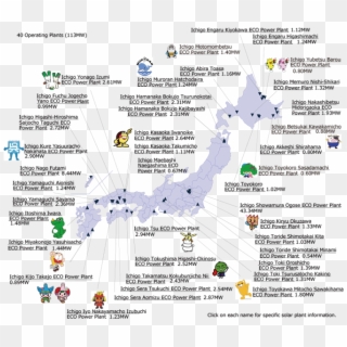 Ichigo Solar Plants Across Japan - Map, HD Png Download