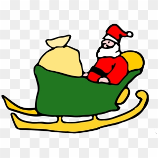 S Sleigh Santas Sleigh Santa - Santa On His Sleigh Drawing, HD Png Download
