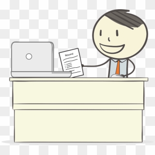 Ben The Beneficiary Sitting At Computer With A Piece - Cartoon, HD Png Download