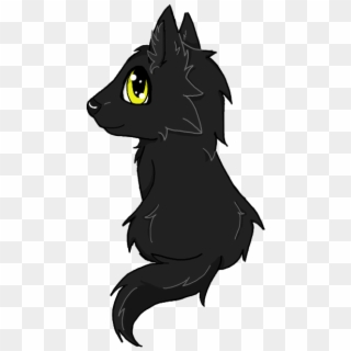 Black Wolf Pup By Wolfy Kokoro - Wolf Pup Wolf Silhouette, HD Png Download