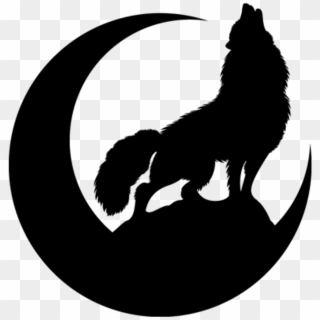 Wolf Moon Black Night Silhouette - Wolf Logo Decal, HD Png Download