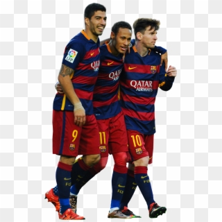Luis Suarez, Neymar & Lionel Messi Render - Messi Suarez Neymar Png, Transparent Png