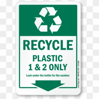 Plastic 1 & 2 Only - Recycle Plastic 1 And 2, HD Png Download