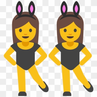 Emoji U1f46f 200d - Bunny Girls Emoji, HD Png Download
