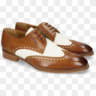 Derby Shoes Kane 5 Cognac Perfo White - Leather, HD Png Download