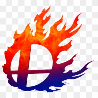 Smash Png - Smash Bros Logo Fire, Transparent Png