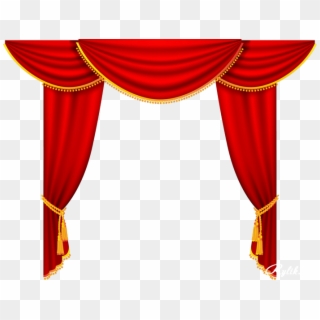 Curtains Clipart Press Button - Curtain Stage Png, Transparent Png