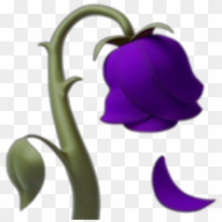 Emoji Apple Fleur Flower Flora Remix Freetoedit Violet - Wilted Rose Emoji Png, Transparent Png