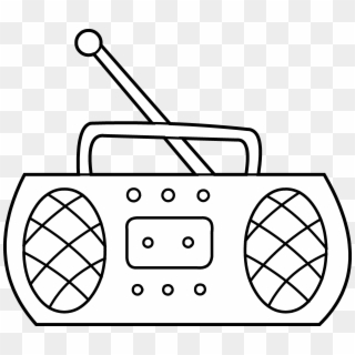 Old School Boombox Clipart - Clip Art Black And White Radio, HD Png Download