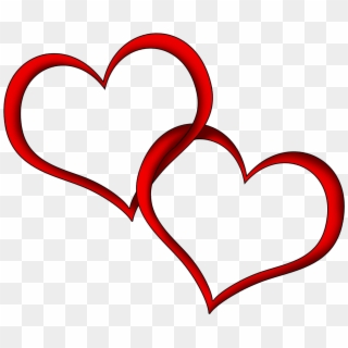 Heart Outline Couple Red - Hearts Png, Transparent Png