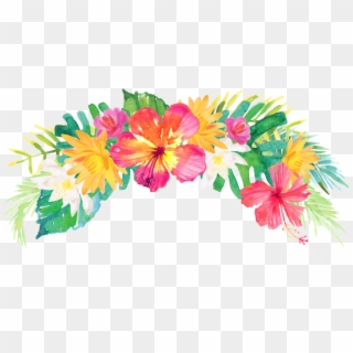 Vector Free Summer Palm Flowers Flowercrown Headband - Tropical Flower Crown Png, Transparent Png