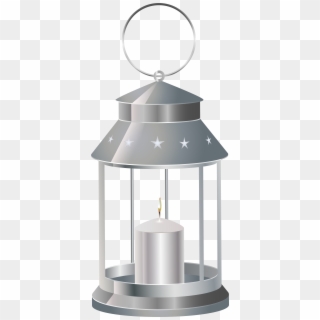 Silver Lantern With Candle Png Transparent Clip Art - Transparent Background Lantern Clipart, Png Download
