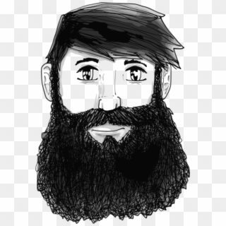 Beard Man Moustache Drawing Cartoon - Man With Beard Clip Art, HD Png Download