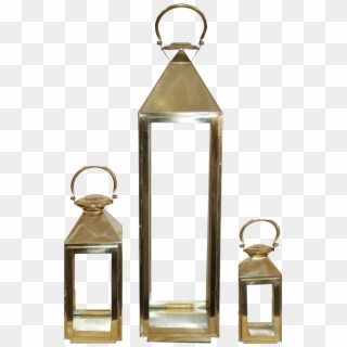 3 Gold Lanterns Gold / Brass Lantern Hire - Gold Lanterns For Weddings, HD Png Download