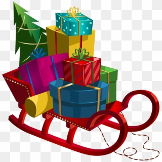 Christmas Sleigh With Gifts Png - Christmas Sleigh With Presents, Transparent Png