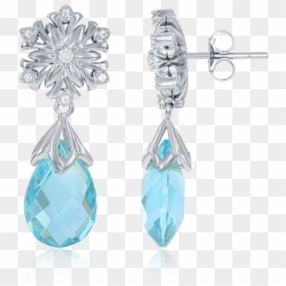Elsa Frozen Snowflake Aquamarine Briolette Earrings - Elsa Snowflake Earrings, HD Png Download