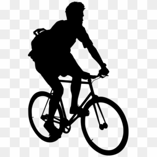 Silhouette, Wheel, Cyclist, Bike, Seated, Active, Man - Biker Silhouette Png, Transparent Png