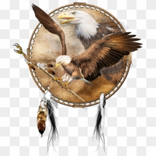 This Artwork Of Two Bald Eagles Within A Dream Catcher - Dream Catcher- Spirit Of The Red Fox, HD Png Download