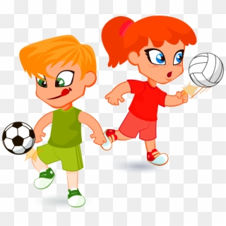Child Cartoon Illustration - Children Playing Football Cartoon, HD Png Download