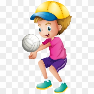 Boy Playing Volleyball Png - Boy Playing Volleyball, Transparent Png