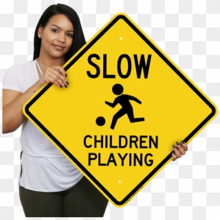 Children Playing Sign - Slow Children Playing Sign, HD Png Download