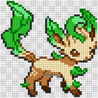 Leafeon Perler Bead Pattern / Bead Sprite - Leafeon And Sylveon Fusion, HD Png Download