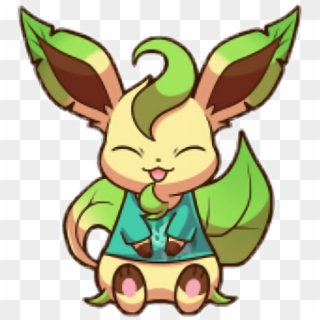 Leafeon Pokemon Green Kawaii Planta - Cartoon, HD Png Download