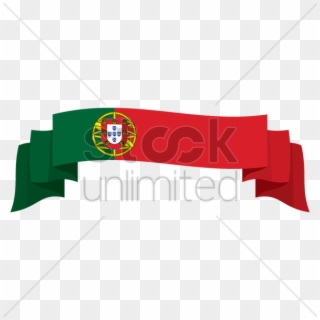Portugal Flag Banner Vector Image - Portuguese Flag Banner, HD Png Download