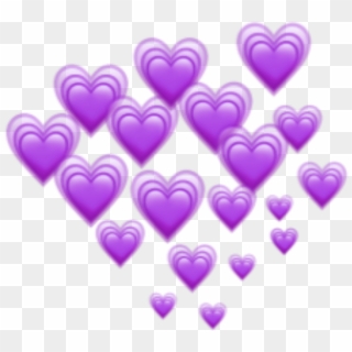 Purple Hearts Heart Emoji Emojis Freetoedit Remixit, HD Png Download