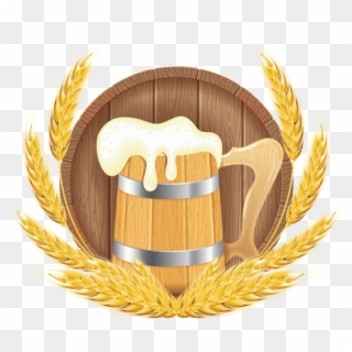 Free Png Download Oktoberfest Beer Barrel Mug And Wheat - Oktoberfest Beer Clipart, Transparent Png