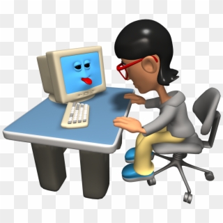 Work Png Image - Playing On The Computer, Transparent Png
