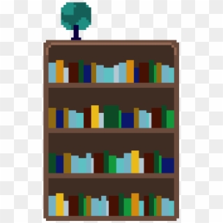 Bookshelf - Pixel Art Book Shelf, HD Png Download