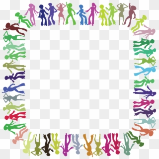 Free Clipart Of A Square Border Frame Of Colorful Disco - Nice Clipart Dance Frames, HD Png Download