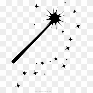Magic Wand Coloring Page - Magic Wand Coloring Pages, HD Png Download