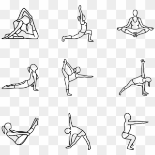 Yoga And Pilates - Line Art, HD Png Download