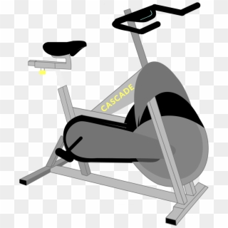 Black And White Library Descriptions Well Fit Cycle - Exercise Bike Png Cartoon, Transparent Png